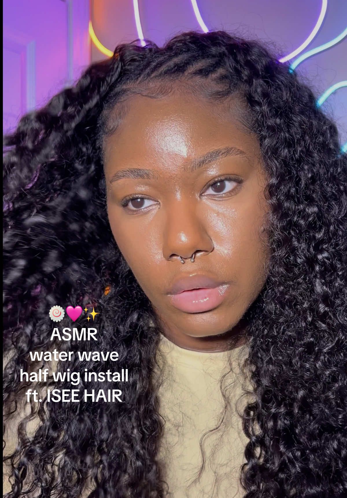 TikTok post by @zhanealiya for ISEE HAIR. Caption reads: Tried my first half wig & I see why y’all love....