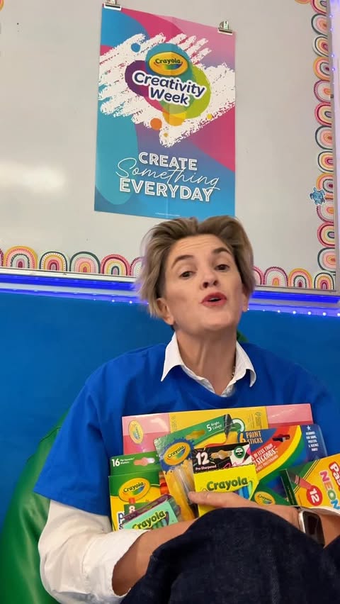 Instagram post by @mschanggifted for Crayola. Caption reads: #ad Join me and register for Crayola Creativity....