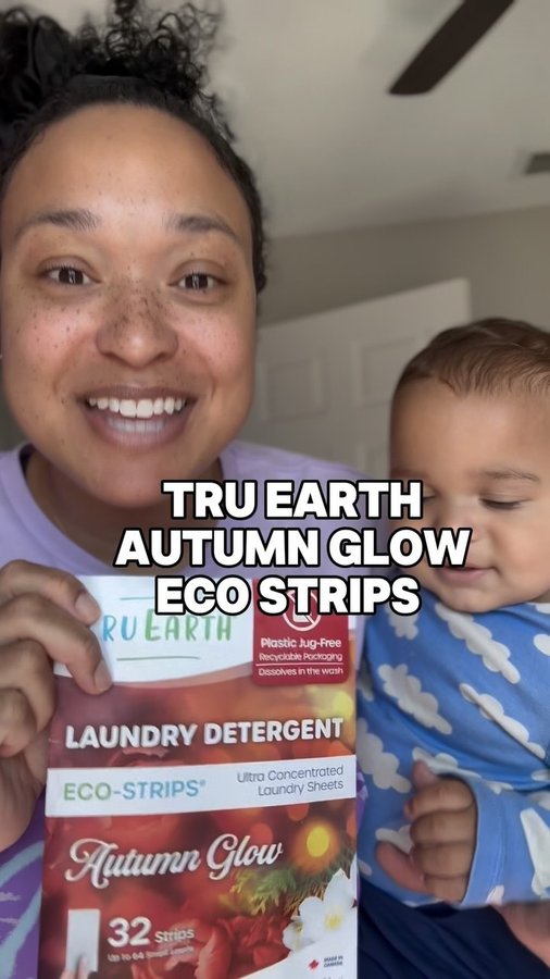 Instagram post by @thekirbycrew_ for Tru Earth. Caption reads: #ad It’s fall yall! @truearthmovement now has an....