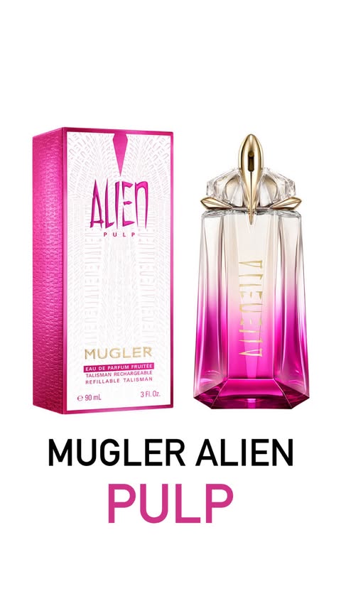 Instagram post by an influencer for Parfümerie Katz. Caption reads: Parfum Check : Mugler Alien PULP 🤩 #perfumes....