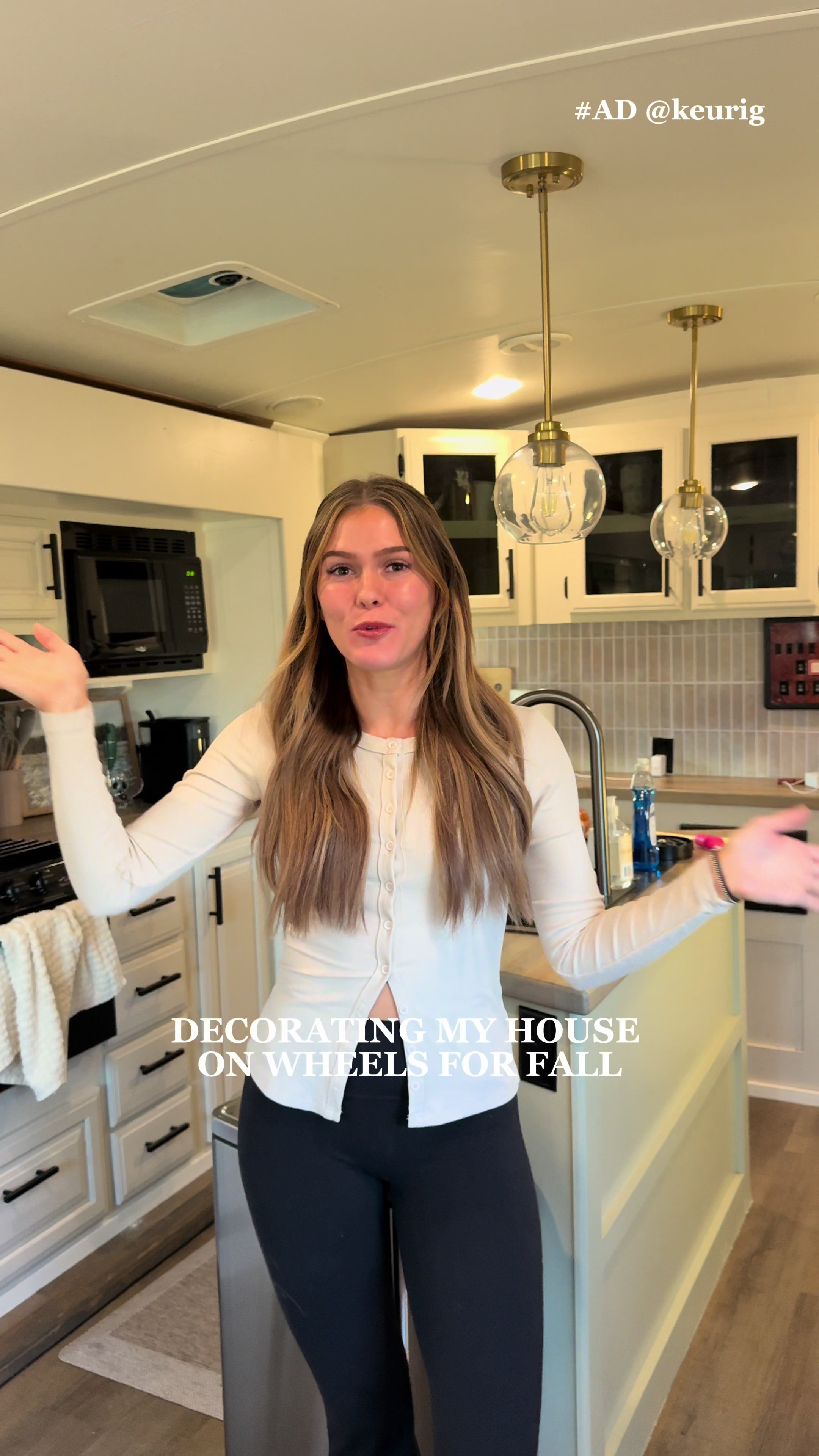 TikTok post by @leah.goodrich for Keurig. Caption reads: #ad now I’m ready to sit back and enjoy the fall....