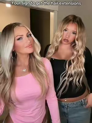 TikTok post by @becca.addie for Goo Goo Hair. Caption reads: This gorgeous hair is from @GOO GOO Hair 😍 Save....
