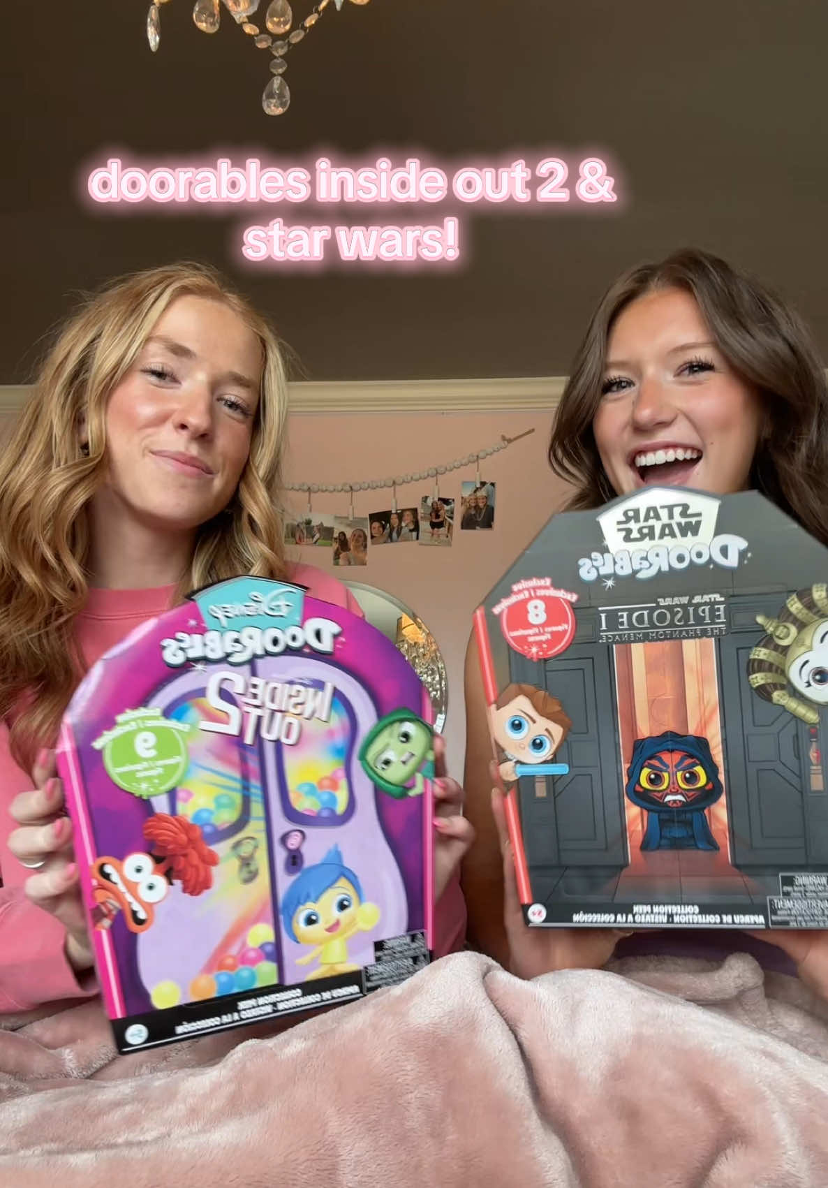 TikTok post by @soph_and_audrey for Disney Doorables. Caption reads: happy friday!!!❤️‍🔥 #unboxing #blindbags....