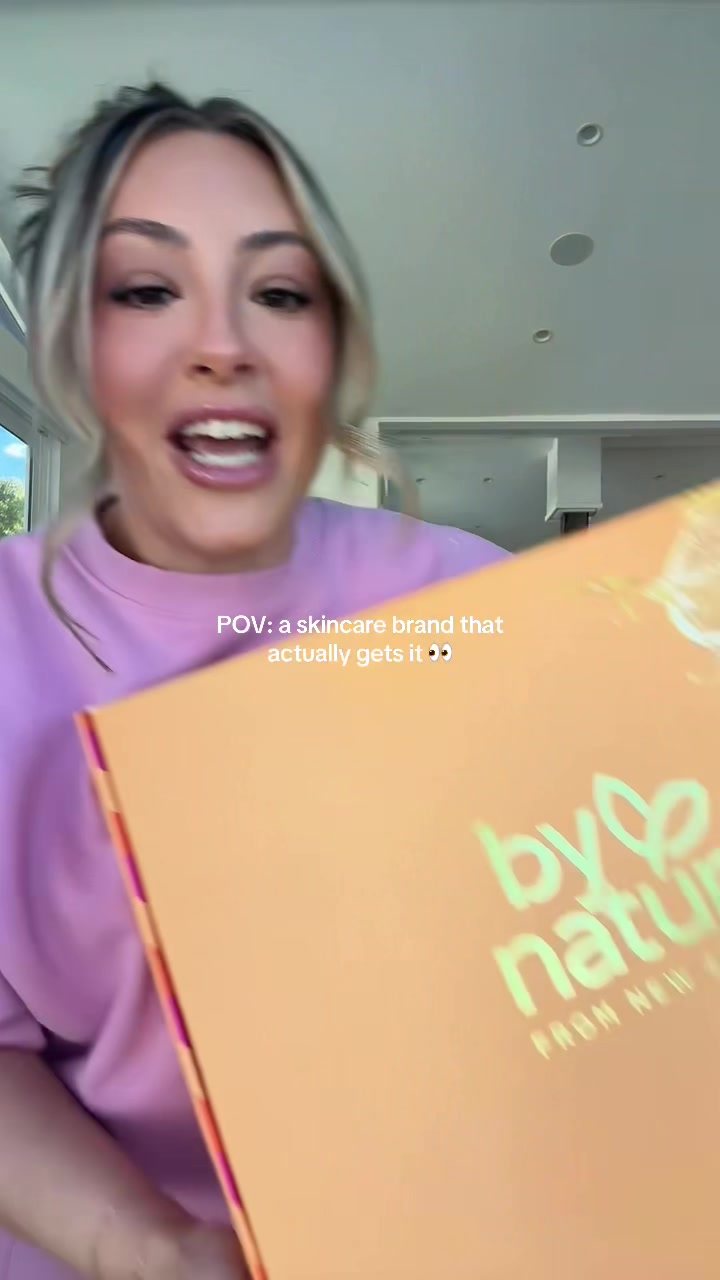 TikTok post by @itsmekelsc for bynatureskincare. Caption reads: [...] obsessed with the message behind....
