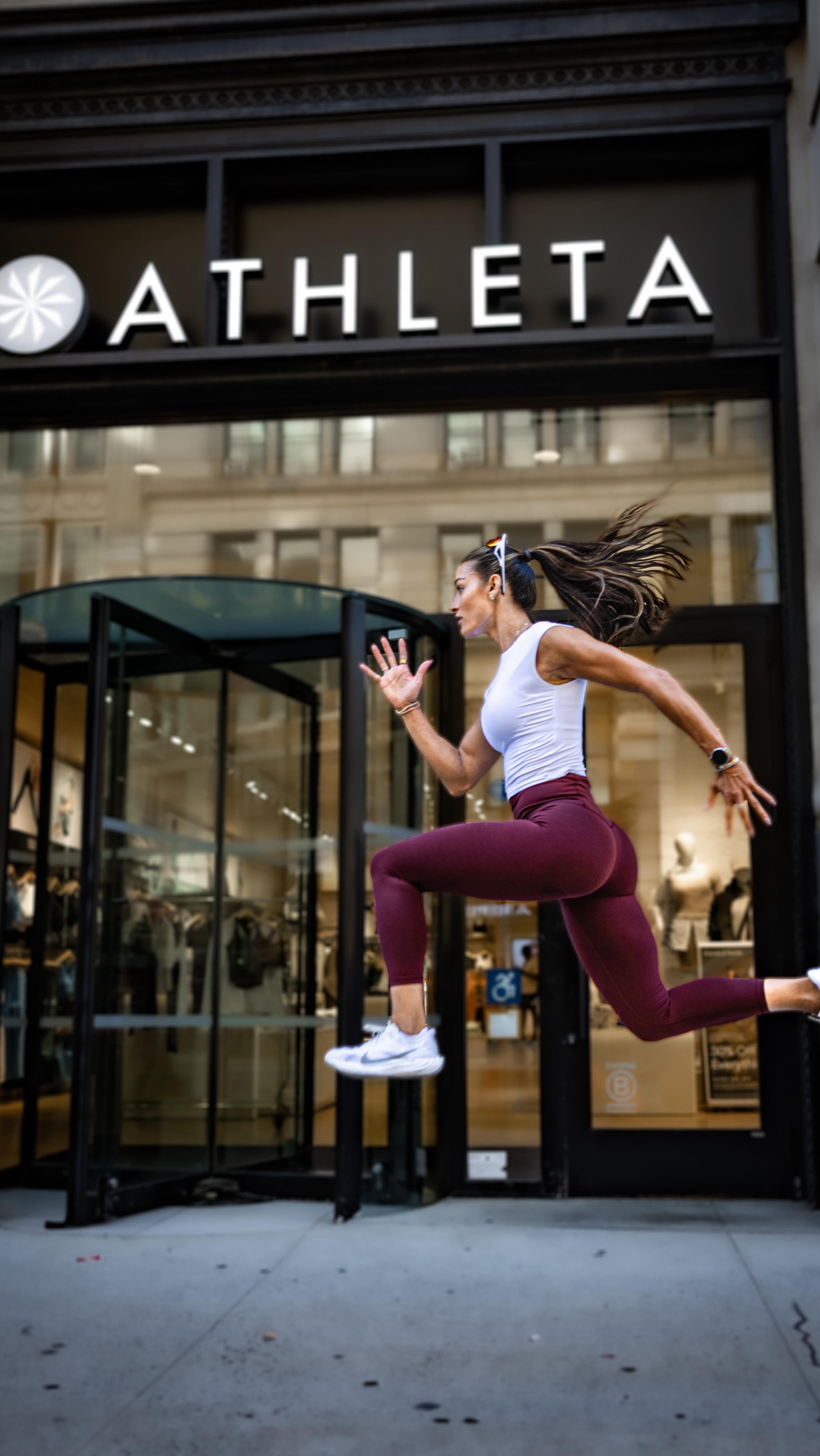 Instagram post by @meghan_hayden_ for Athleta. Caption reads: My type of club? Athleta run club 💯

I had the....