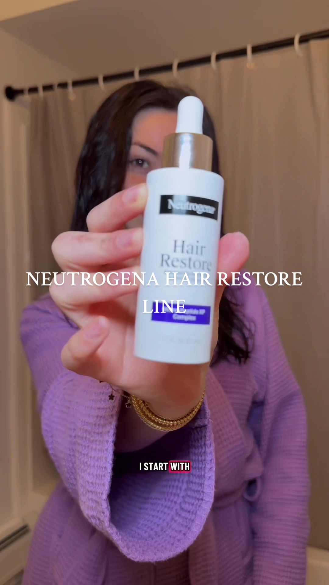 TikTok post by @angelaxbeauty for Neutrogena. Caption reads: #NeutrogenaPartner Healthy hair growth + less....