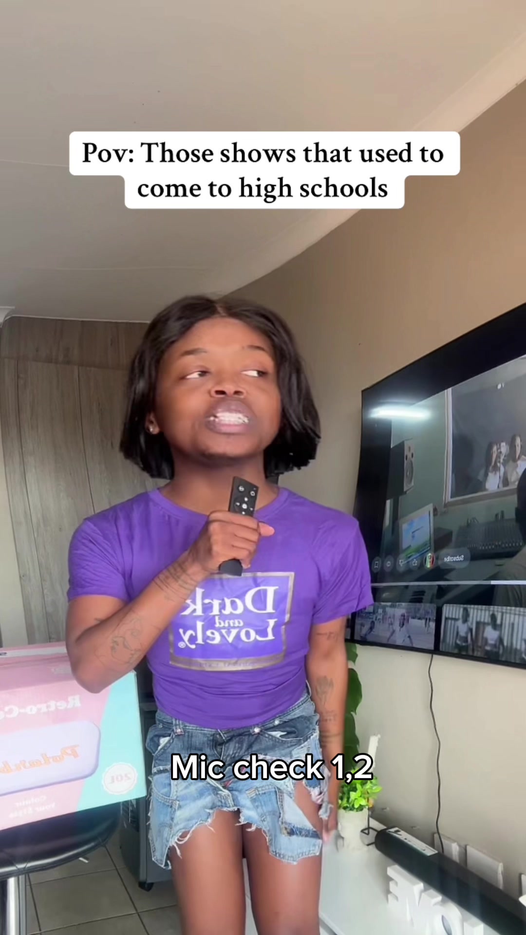 TikTok post by @titus_mokou for Dark and Lovely. Caption reads: Throwback to when we had great brands like @Dark....