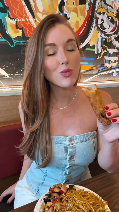 Instagram post by @eatdrinkdoaustin for Panda Express. Caption reads: @officialpandaexpress just opened a new location....