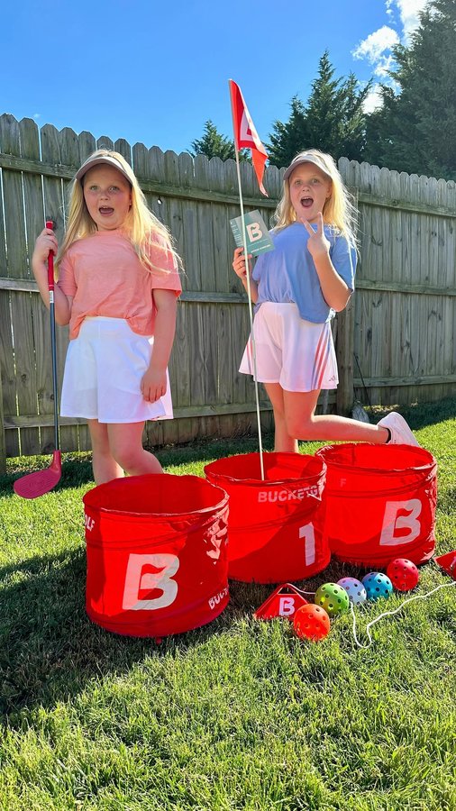 Instagram post by @elruthie for Bucketgolf Game. Caption reads: Have you ordered @bucketgolfgame golf for dad for....