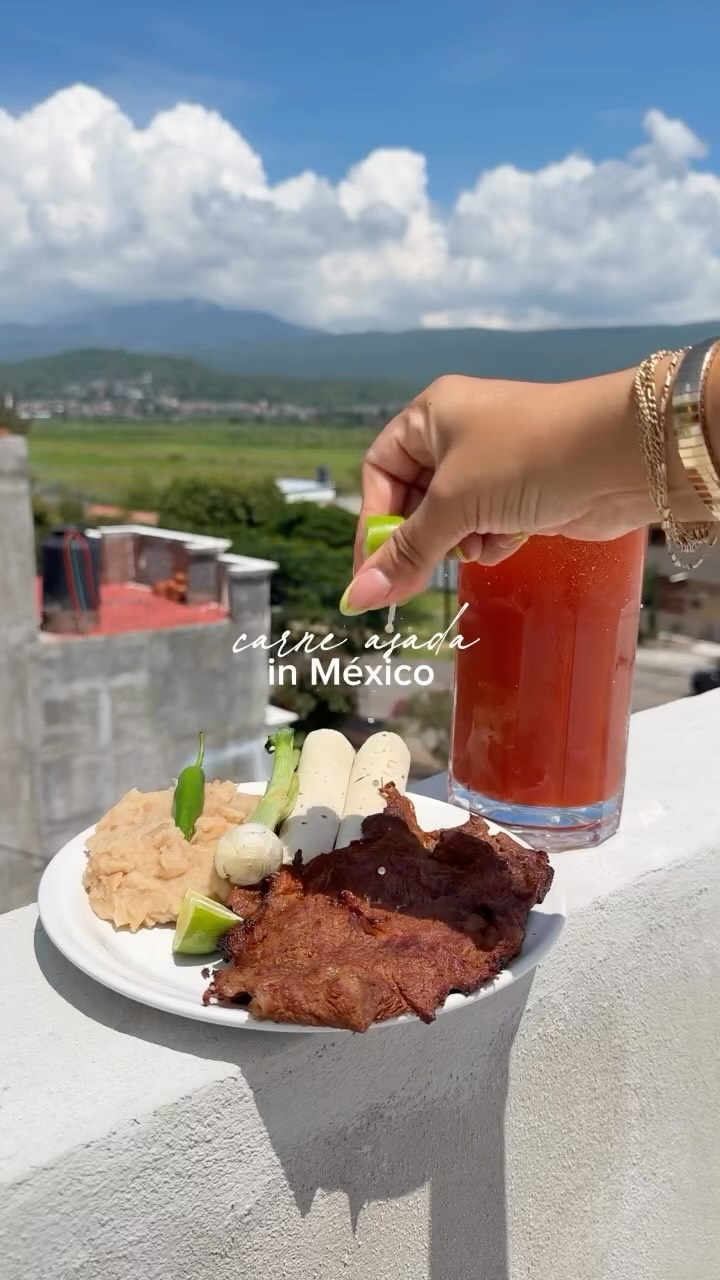 Instagram post by @chef_merito for Mazola. Caption reads: Some things change… but carne asada with....