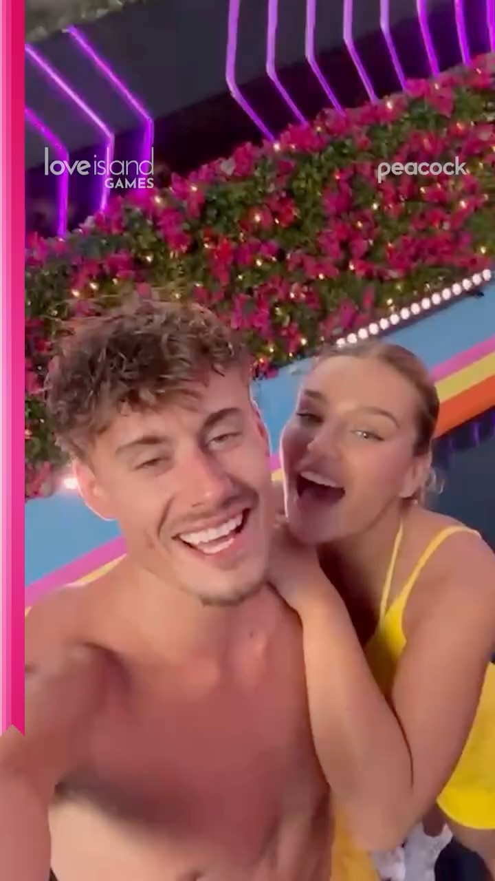 Instagram post by @zayycamp for Peacock TV. Caption reads: They came. They coupled up. They conquered. 🥹🏆....