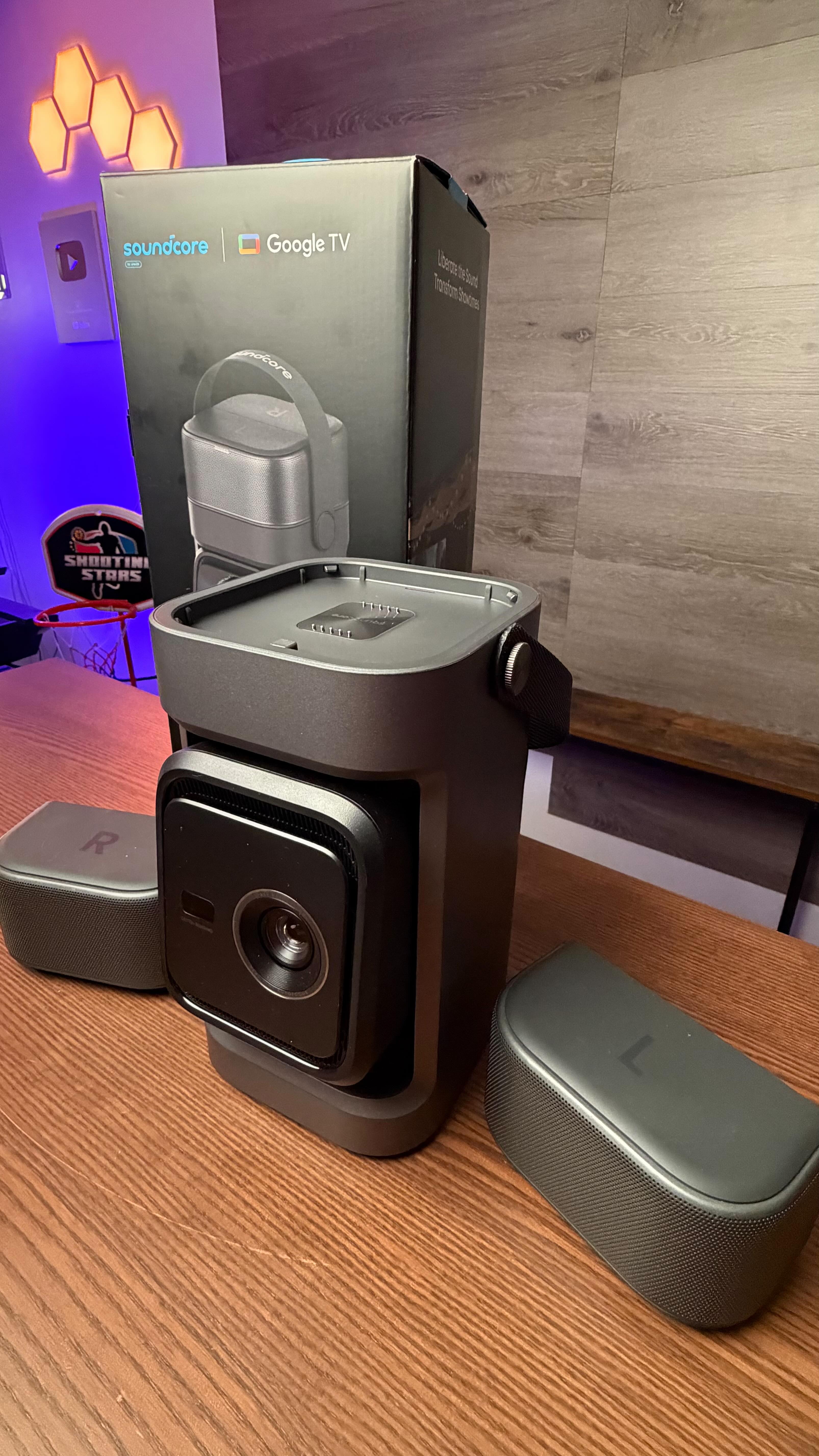 Instagram post by @upgradeguytech for NEBULA. Caption reads: @nebula_byanker newest P1 projector which is the....