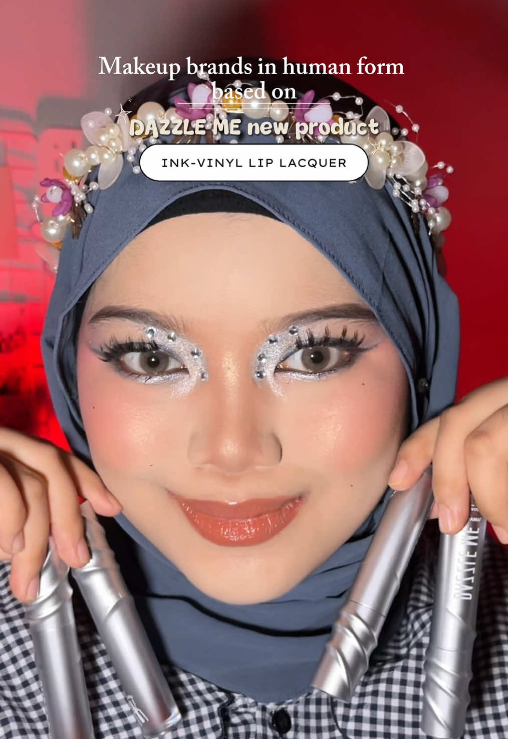 TikTok post by @4insuhaila for DAZZLE ME Malaysia. Caption reads: [...] #inkvanylliplacquer #newproduct @DAZZLE ME....