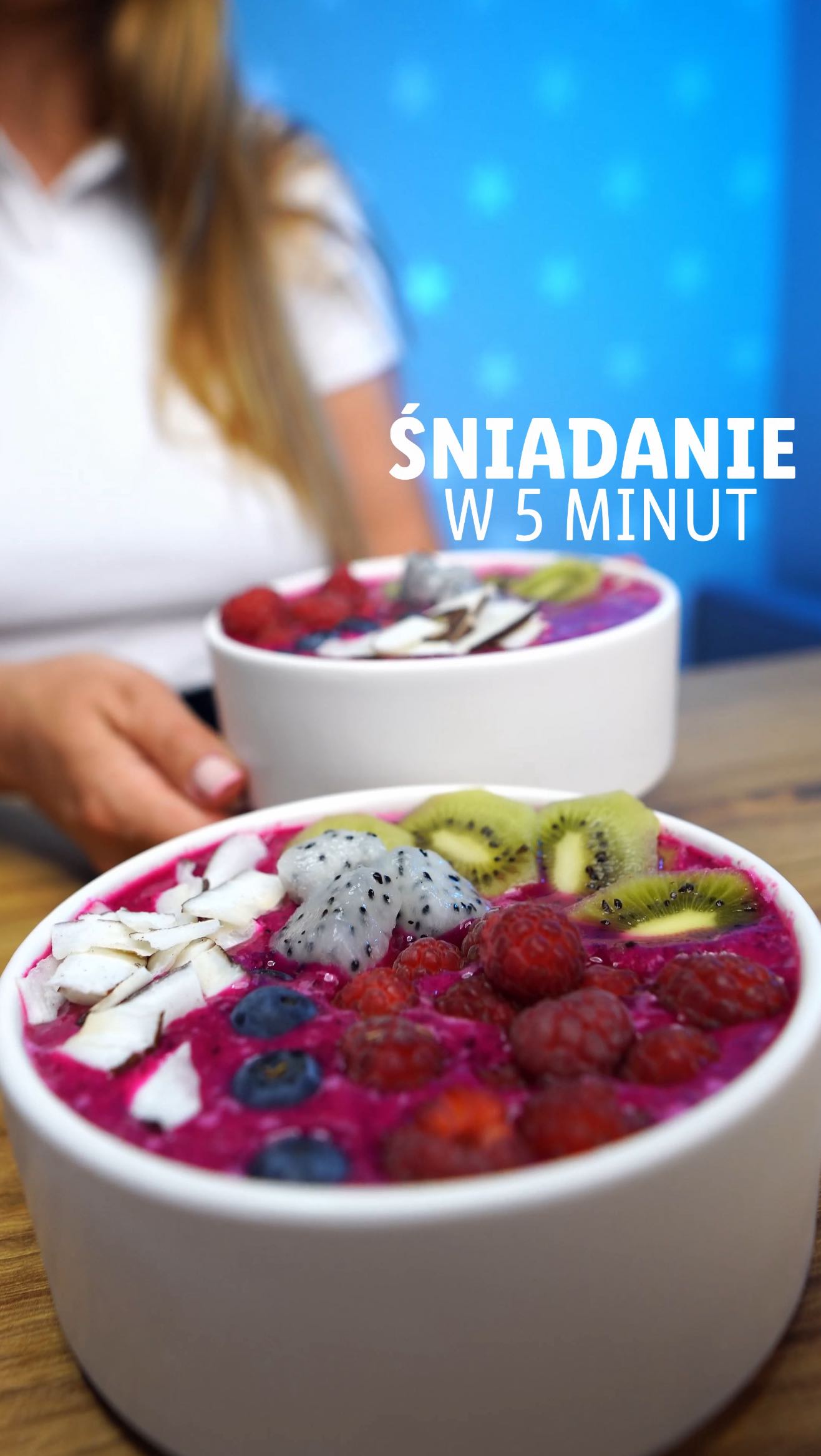 Instagram post by @wszamto for Lidl Polska. Caption reads: Współpraca reklamowa z @lidlpolska 🩵Smoothie Bowl....