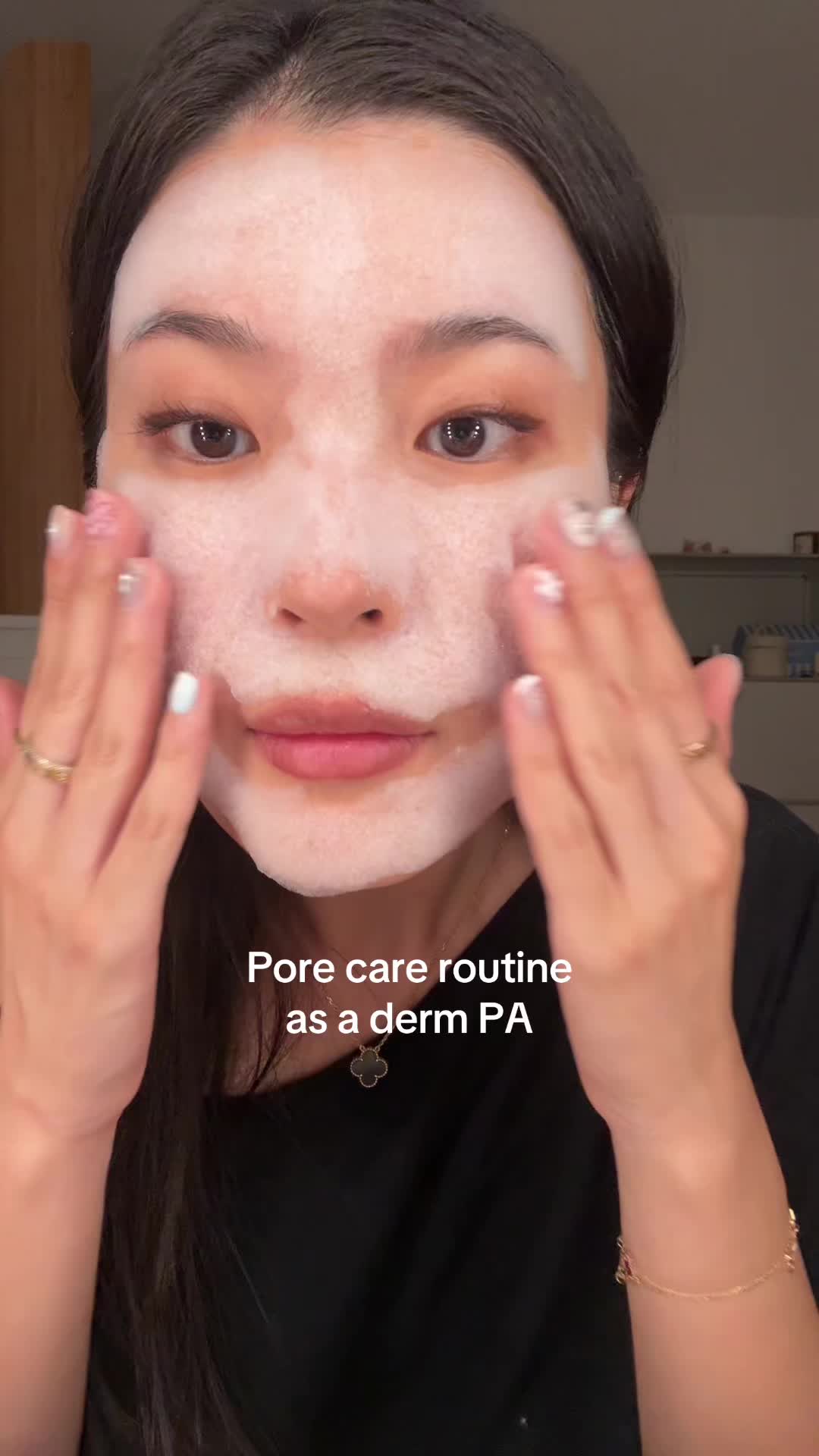 TikTok post by @donatsuyang for Bloomkare. Caption reads: Simple 3 step pore care routine @Bloomkare....