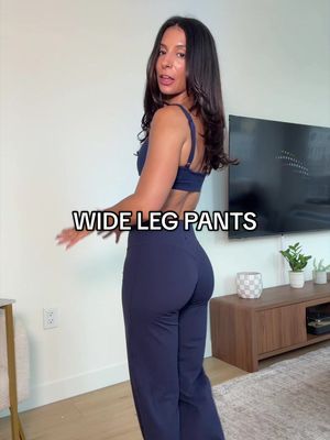TikTok post by @_alanacalvs for Vitality. Caption reads: Wide leg >>> @shopvitality #leggings....