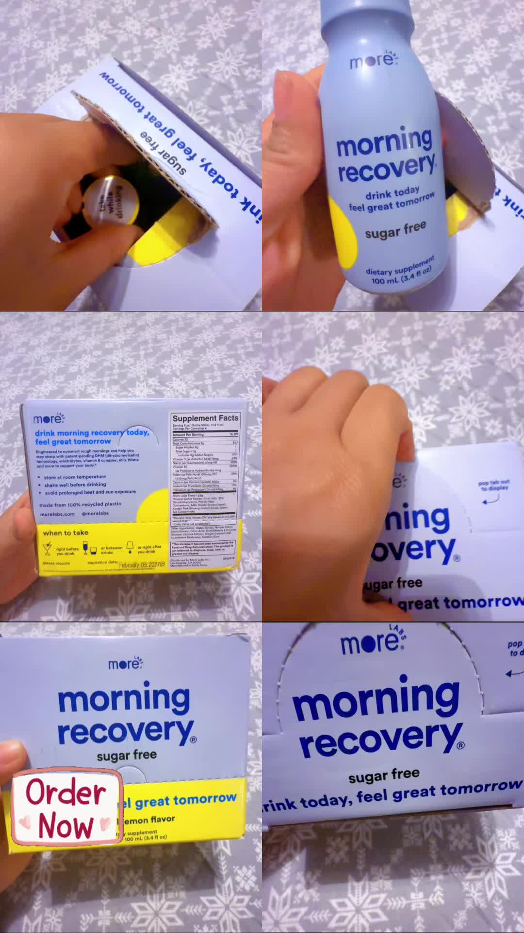 TikTok post by @mayaisback05 for More Labs. Caption reads: #MoreLabs Morning Recovery Pre-Alcohol Drink for....