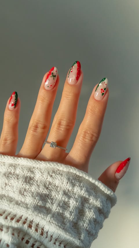 Instagram post by @basecoatstories for Zalando. Caption reads: day 1 of 24 christmas nails ♥️🎄✨

i know, i know,....