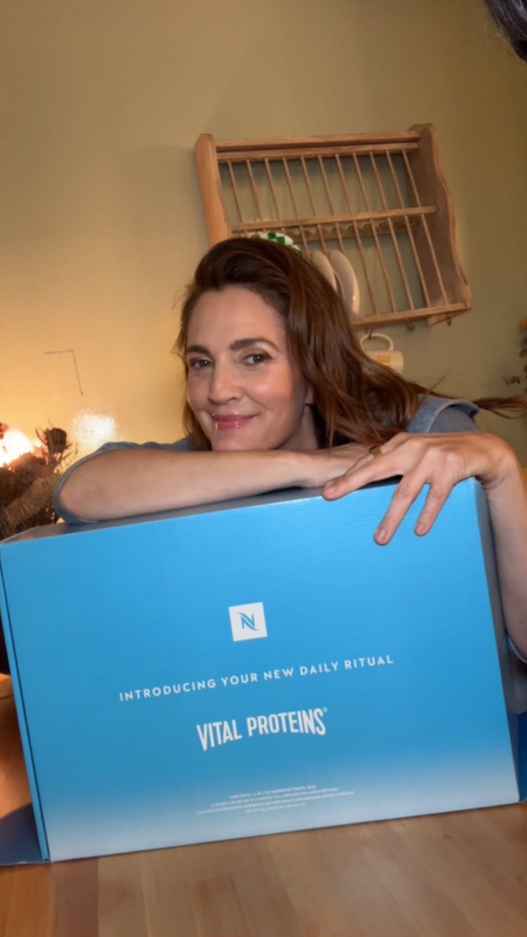 Instagram post by @drewbarrymore for Vital Proteins. Caption reads: Whether you are a morning or not a morning person,....