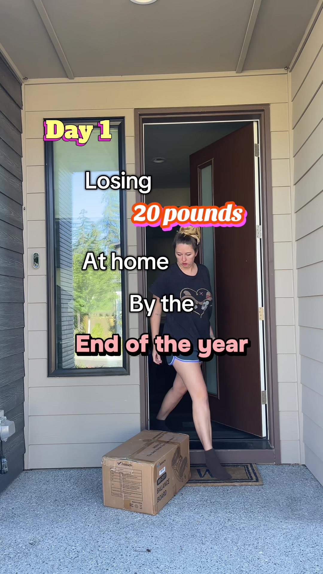 TikTok post by @mamabought.sarah for Merach Fitness. Caption reads: Postpartum has it’s challenges, and one is losing....