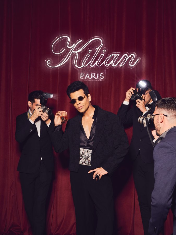 Instagram post by @karanjohar for KILIAN PARIS. Caption reads: The scent still lingers. Memories from my night to....