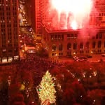 Instagram post by @sayan.zd for Choose Chicago. Caption reads: Christmas tree lighting 2025!
.
.
#chicago #chi....