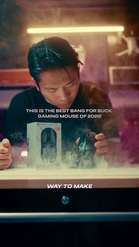 Instagram post by @studioyatco for GravaStar. Caption reads: [...] Best gaming mouse of 2025? Cheers to....