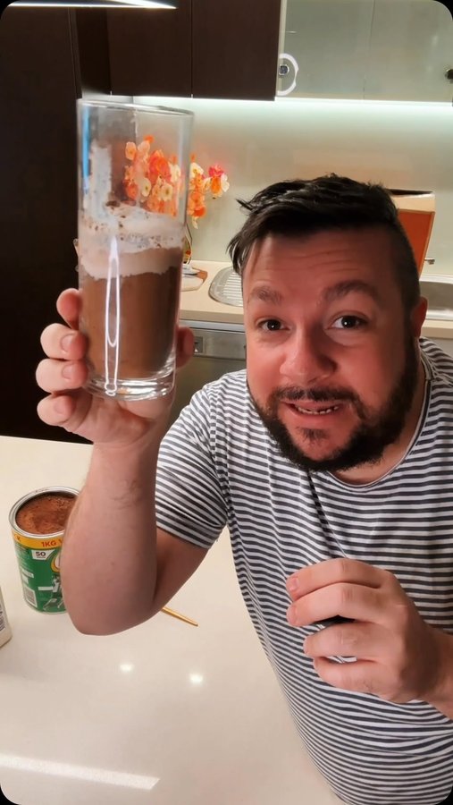 Instagram post by @christianhull for EveryPlate. Caption reads: Eight scoops of Milo is the absolute minimum.....