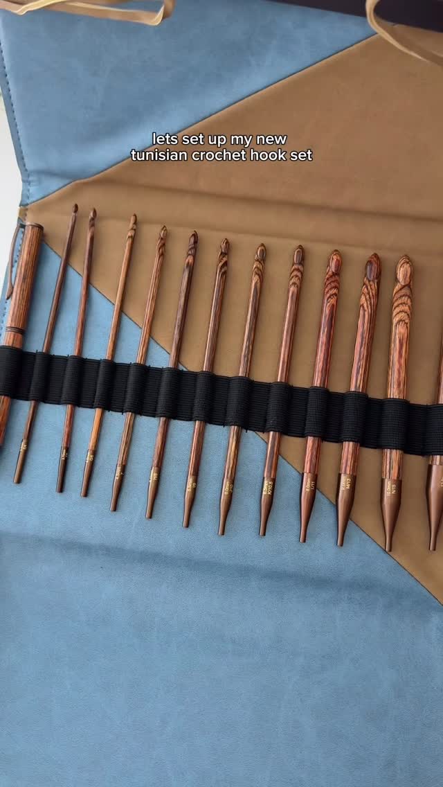 Instagram post by @__seratt for KnitPro. Caption reads: [...] Tunisian Crochet Hook Set
#gifted from....