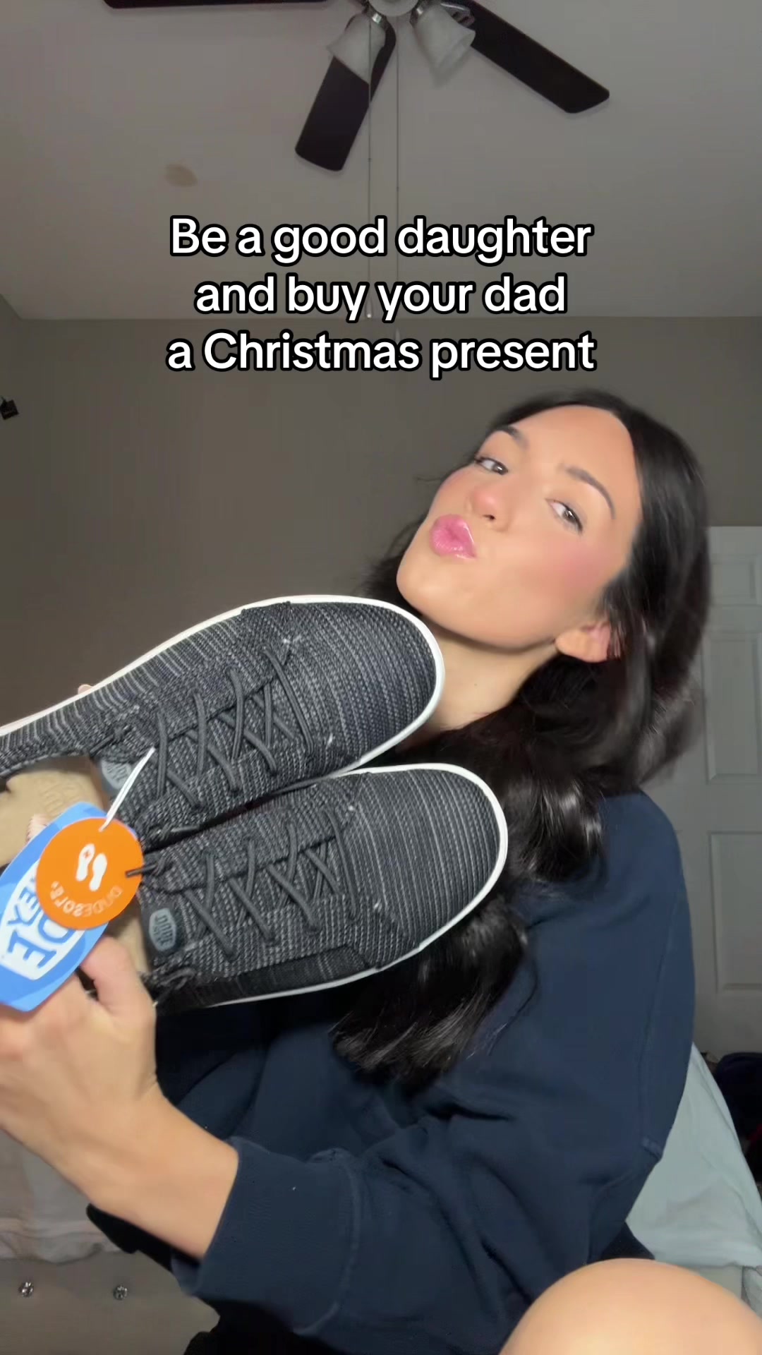 TikTok post by @lovebutts for HEYDUDE shoes. Caption reads: @HeyDude #heydudeshoes #christmasgiftideas .