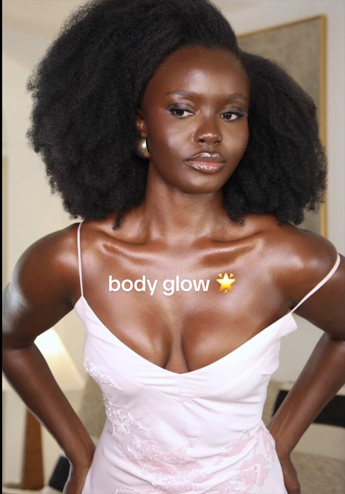 TikTok post by @eugeniakelcy for KAHI US. Caption reads: my dreamy body glow routine using @KAHI US multi....