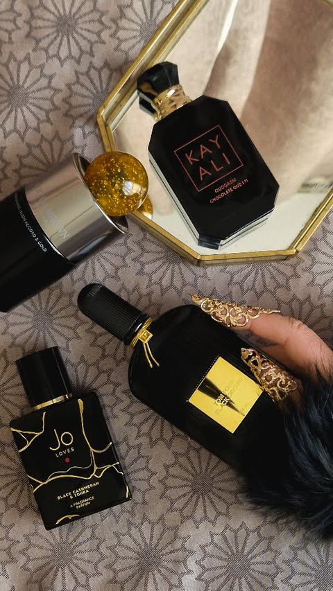 Instagram post by @curlyfrieskapray for Molton Brown. Caption reads: Fragrances that linger long after you've left the....