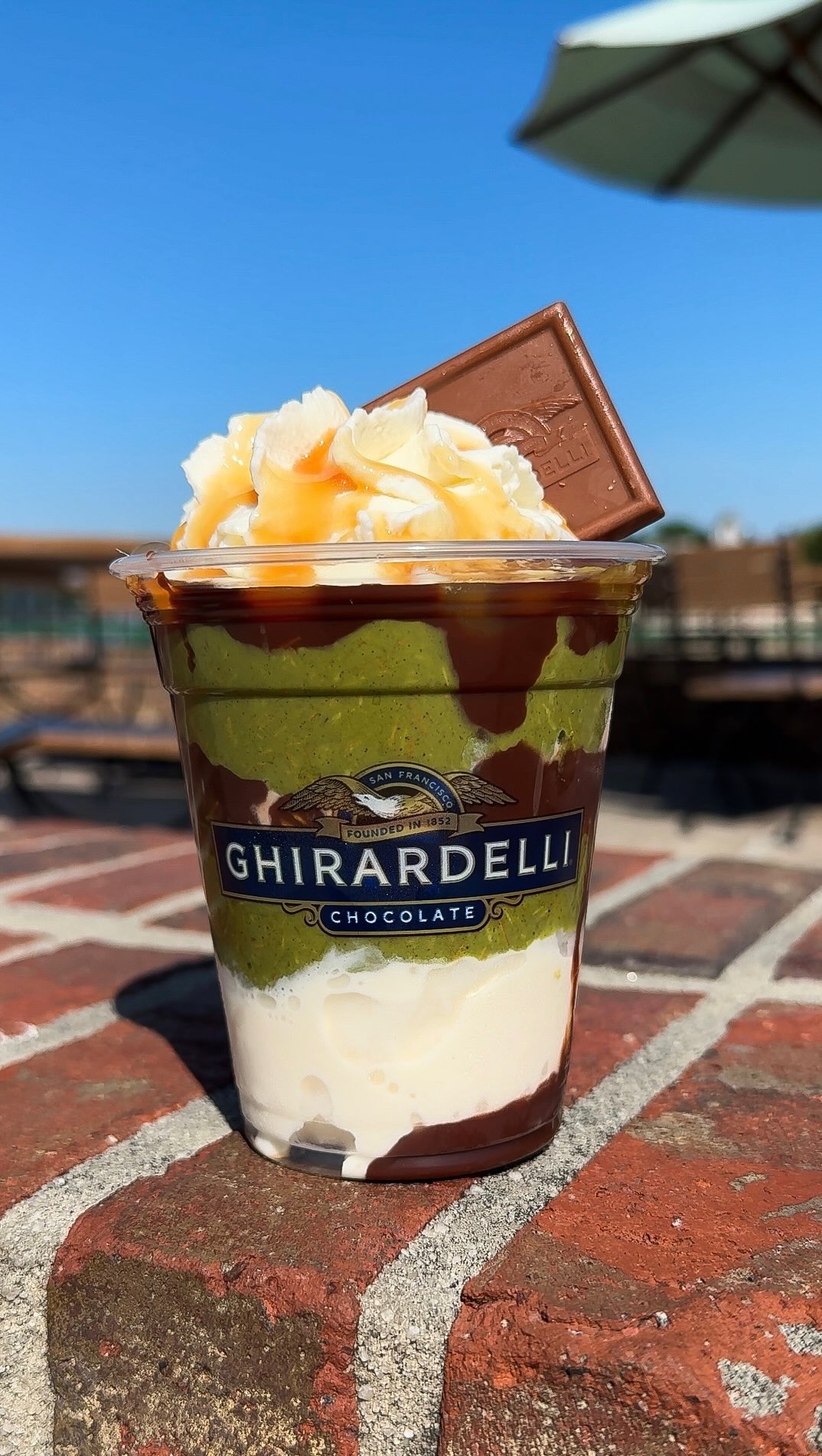 Instagram post by @orlandofoodfinders for Ghirardelli. Caption reads: Come with us to try @ghirardelli’s Dubai Style....