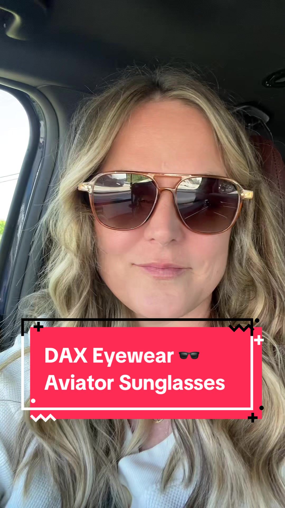 TikTok post by @joygeorge12 for Dax Eyewear. Caption reads: [...] #womenover30 #women @Dax Eyewear.