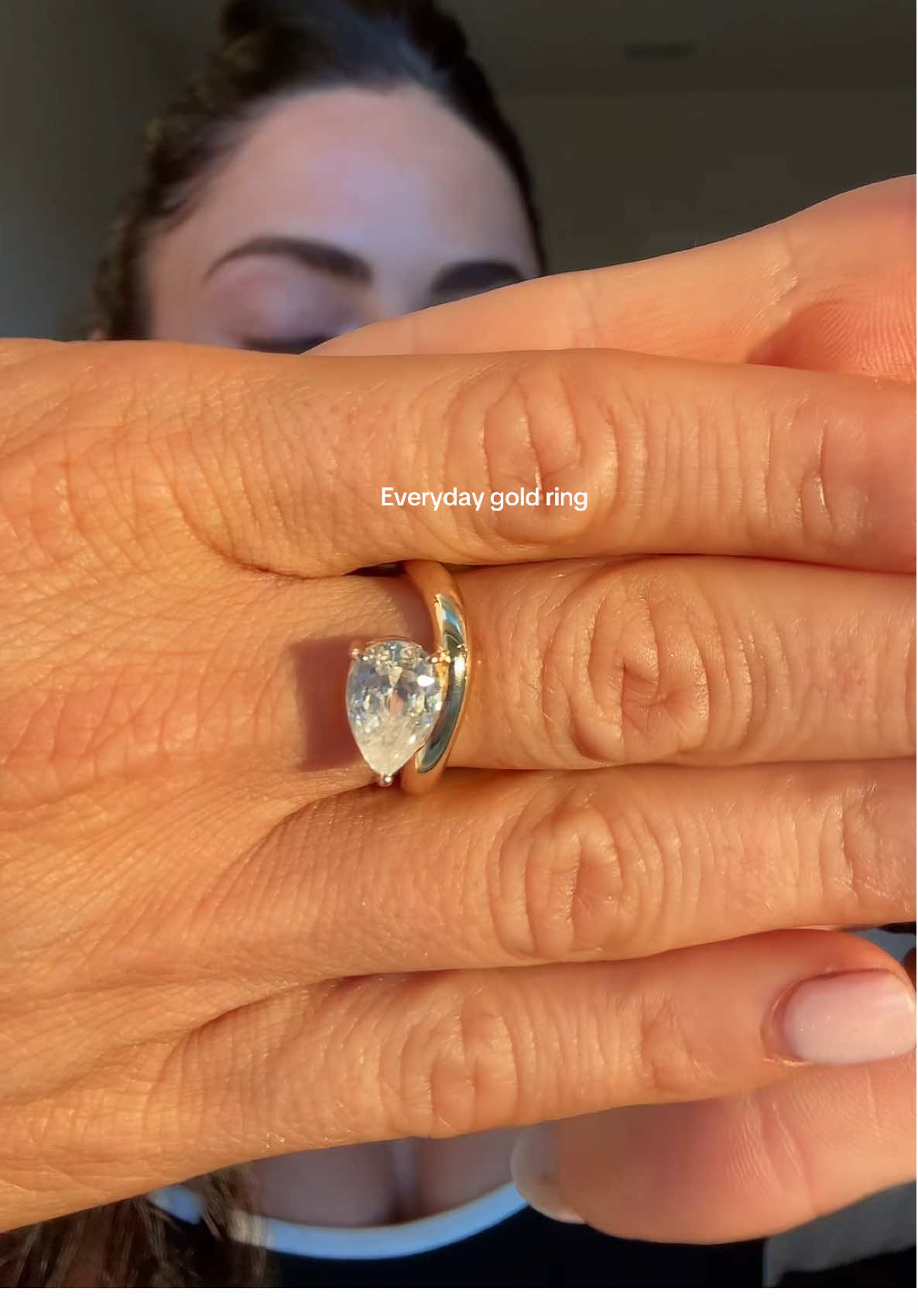 TikTok post by @sabinagilman1998 for Pavoi. Caption reads: Such a gorgeous ring!!!! @PAVOI #pavoi .