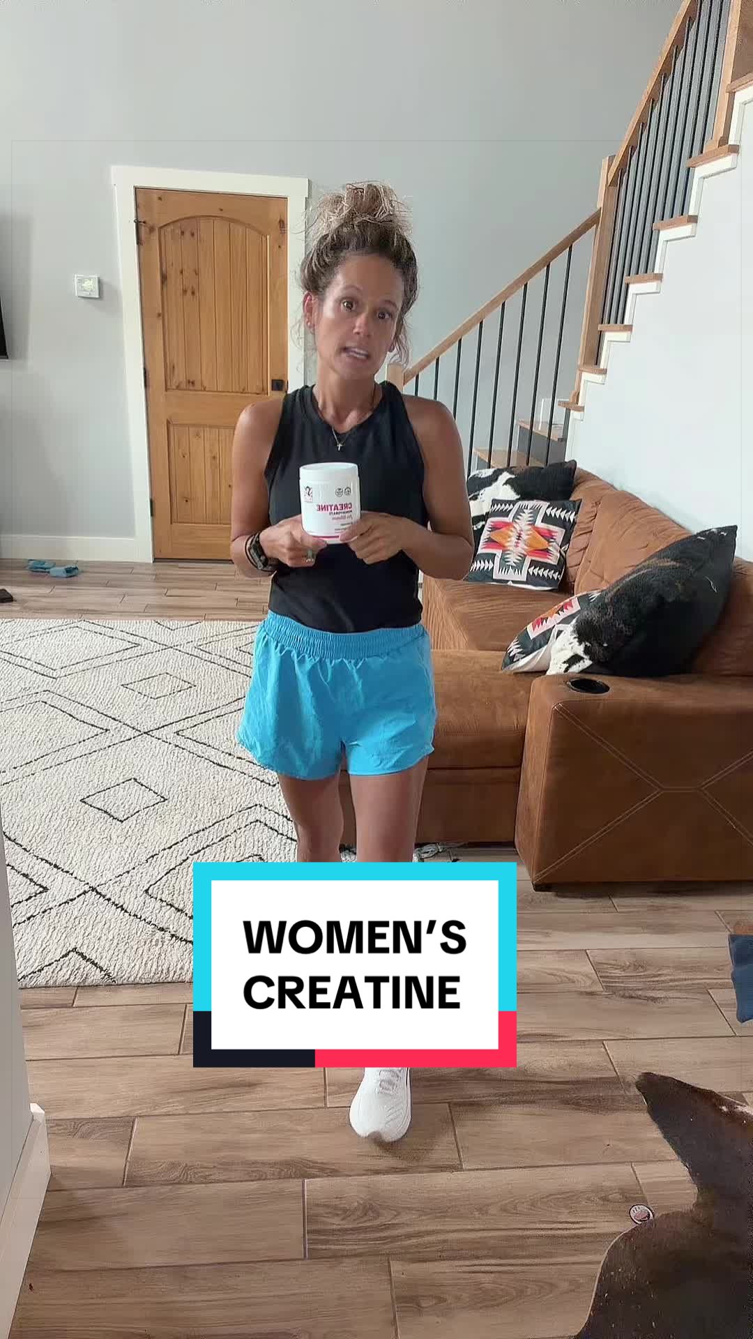 TikTok post by @mathsneakerteacher for Old School Labs. Caption reads: Obsessed with my @Old School Labs Women’s Creatine....