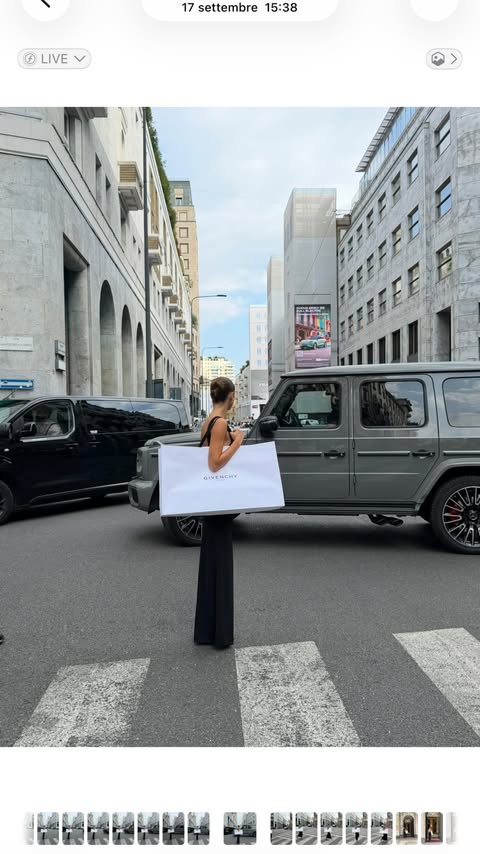 Instagram post by @carlottafiasella for Givenchy Beauty. Caption reads: #adv @givenchybeauty My bag is never big enough…....