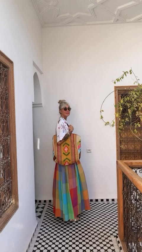 Instagram post by @astridiwantyouinmylife for Never Fully Dressed. Caption reads: [...] Bag @foodbagfoundation * Glasses....