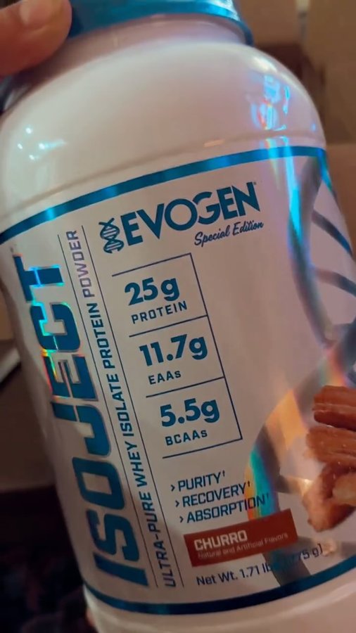 Instagram post by @wellness.nash for Evogen Nutrition. Caption reads: [...] ISO PROTEIN POWER ?!
#evogenelite....