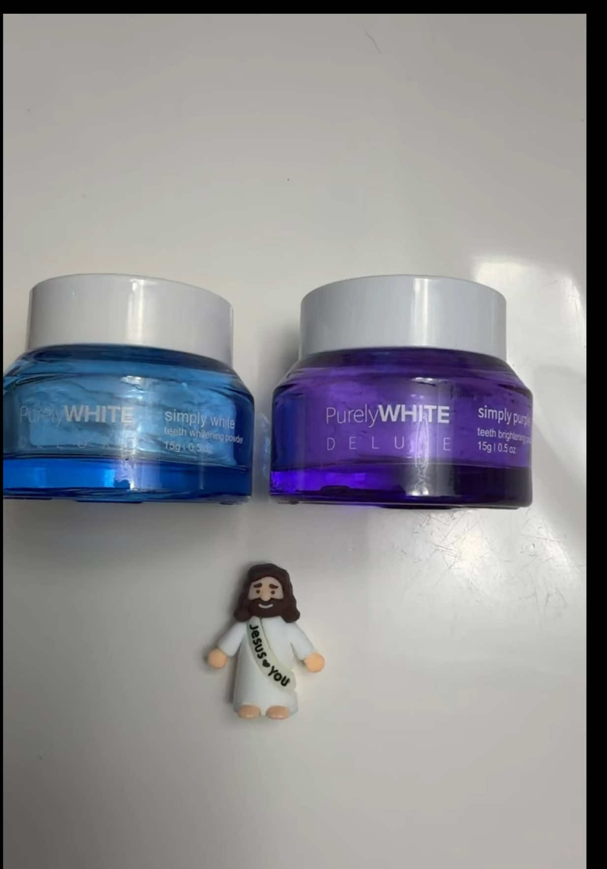 TikTok post by @mimiofteninfl for PurelyWHITE Deluxe. Caption reads: [...] #vegan #bundle #purelywhite #Jesus....