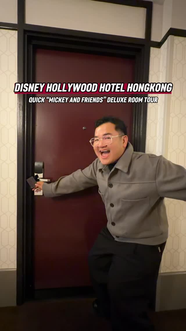 Instagram post by @paulivandg for Hong Kong Disneyland. Caption reads: Disney magic starts here. 🏰 Quick room tour at....