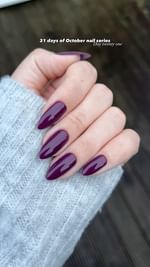 Instagram post by @tiffanyabbigailebeauty for Bio Sculpture. Caption reads: @biosculpturegelgb ‘Passion’ polish💜 Witchy....