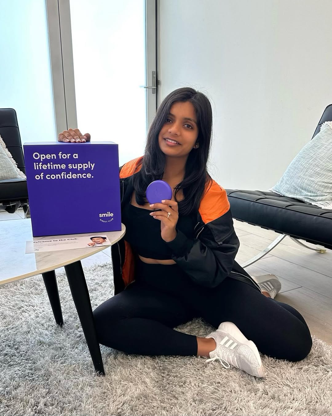 Instagram post by @shaz_kimatrai for SmileDirectClub. Caption reads: So excited to be starting my SmileJourney with....
