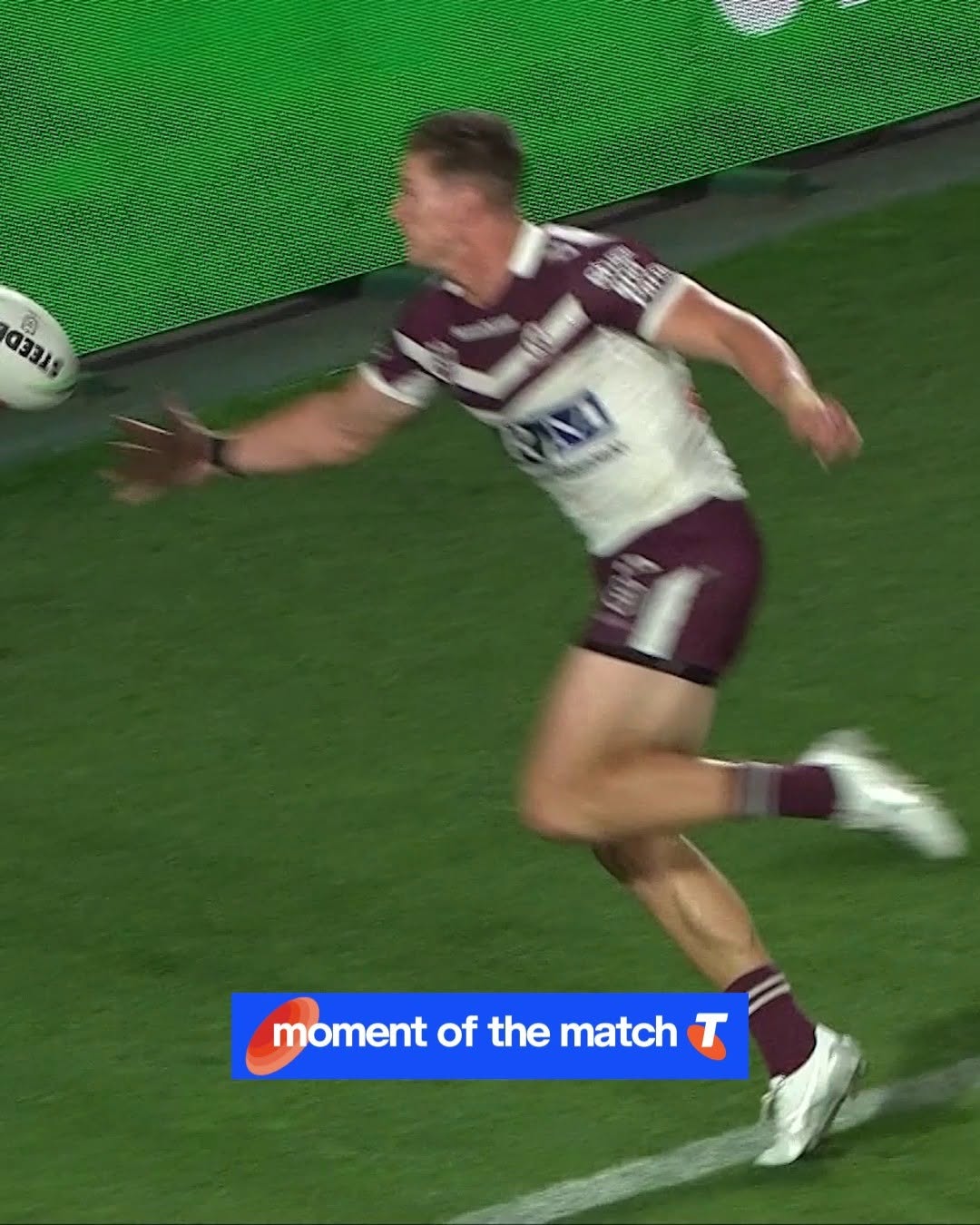 Instagram post by @nrl for Telstra. Caption reads: THIS WAS CLOSE 🤏

#NRLWarriorsManly Telstra....