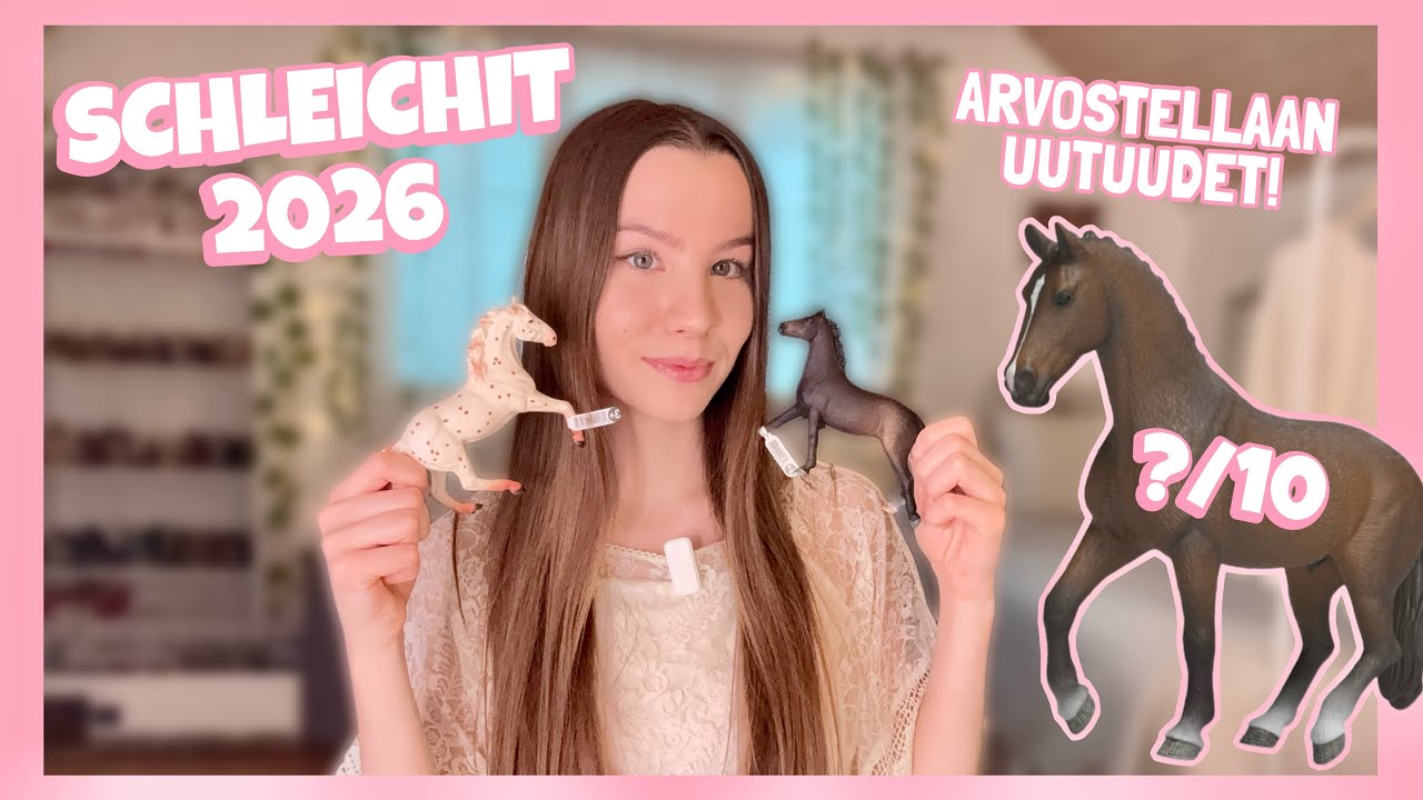 YouTube post by @schleichtallirambo for Kärkkäinen. Caption reads: Video sisältää mainoksen Schleich Horse Clubille....