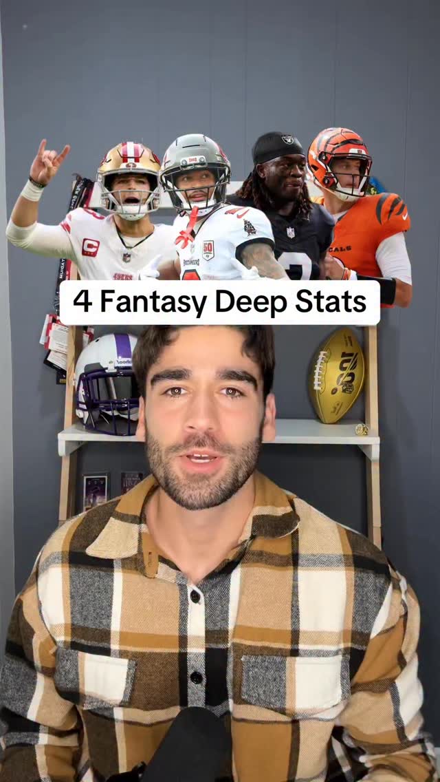 Instagram post by @joelsmythfantasy for Yahoo. Caption reads: The fantasy football deep stats of the week 🫡.