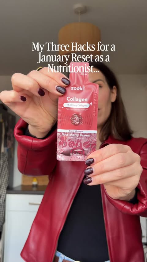 Instagram post by @kaylasnutrition for Zooki. Caption reads: I love setting goals and doing a January reset but....