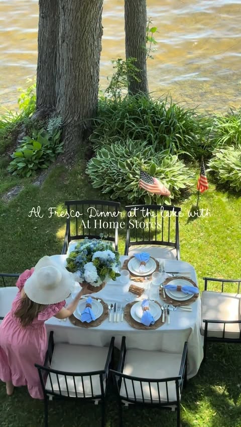 Instagram post by @salinamariahome for At Home. Caption reads: [...] Kennedy Summer at the Lake House with....