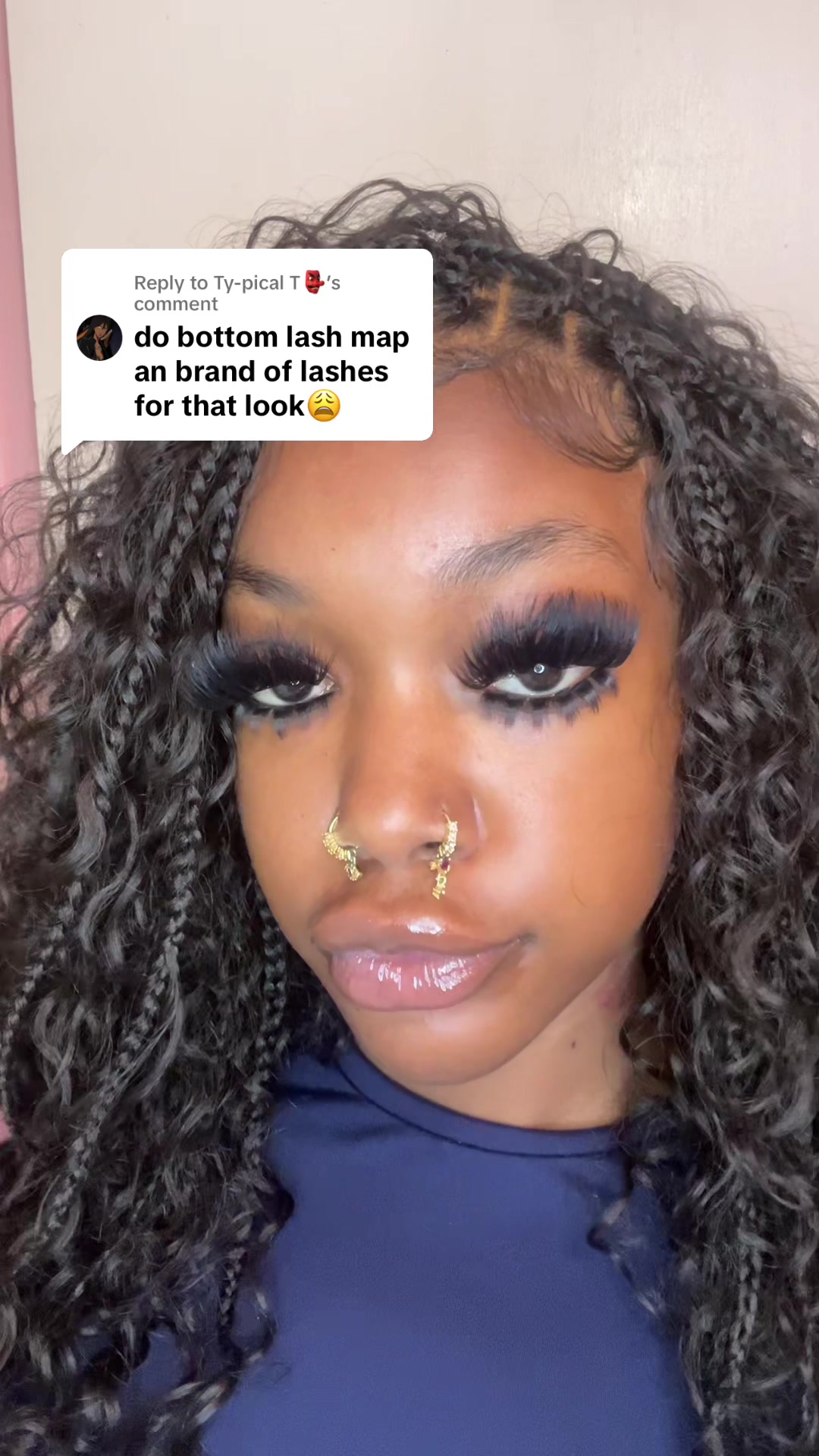 TikTok post by @itzmayasw0rld for Geeneiya Lashes. Caption reads: [...] to @Ty-pical T👺 I Got You Girl😉 @Geeneiya....