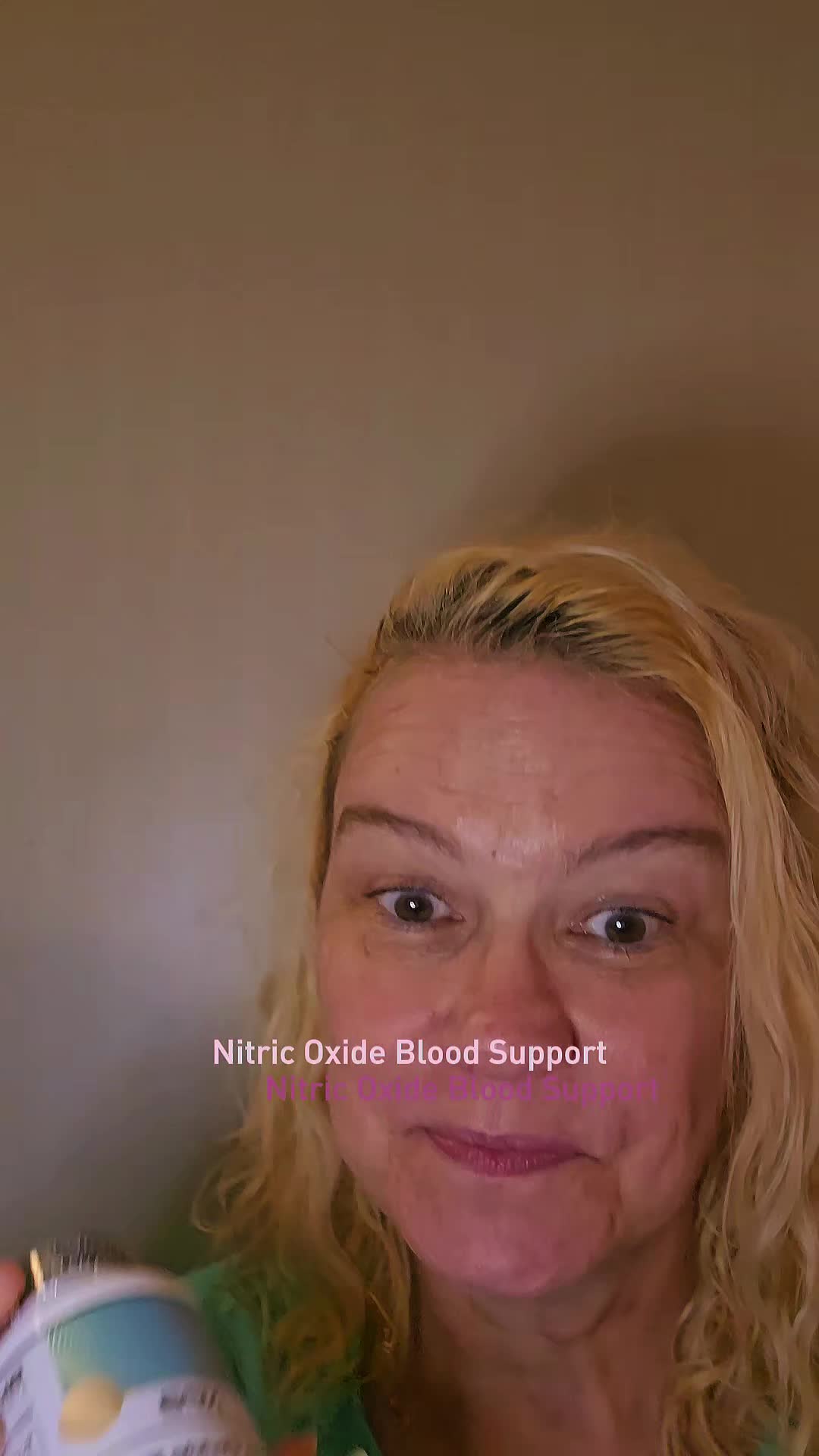 TikTok post by @lisabruno33 for Nature's Pure Blend. Caption reads: #nitricoxide #bloodpressure #naturalsupplements....